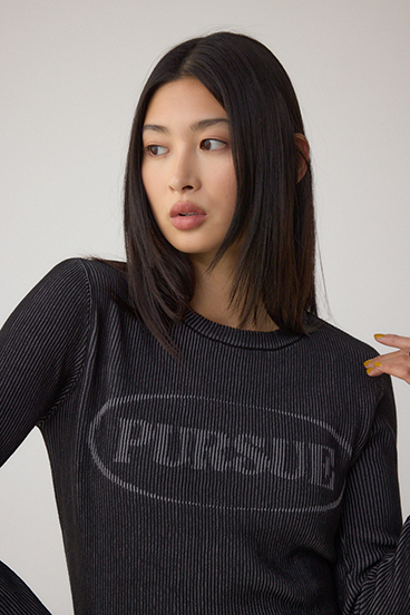 ジャガードロゴリブトップス