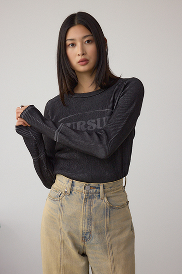 ジャガードロゴリブトップス 詳細画像