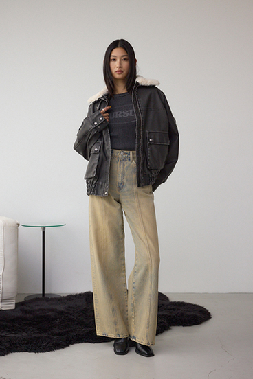 ジャガードロゴリブトップス 詳細画像