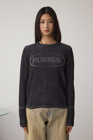 ジャガードロゴリブトップス 詳細画像