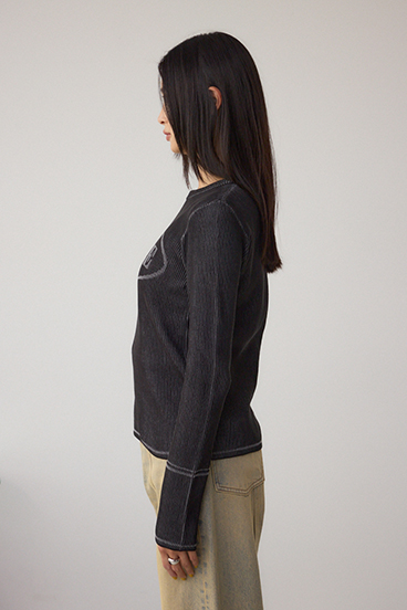 ジャガードロゴリブトップス 詳細画像