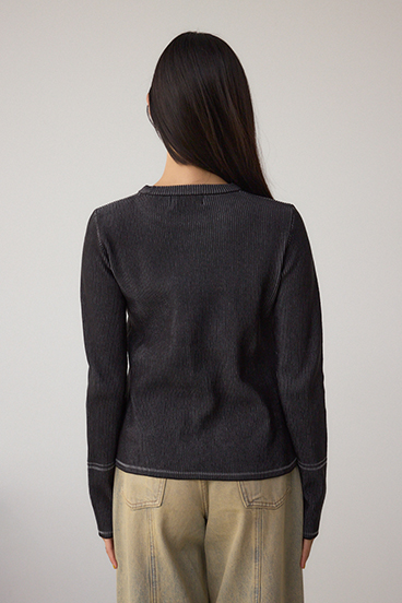 ジャガードロゴリブトップス 詳細画像