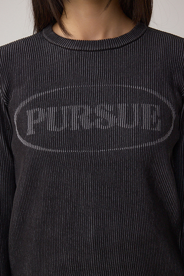 ジャガードロゴリブトップス 詳細画像