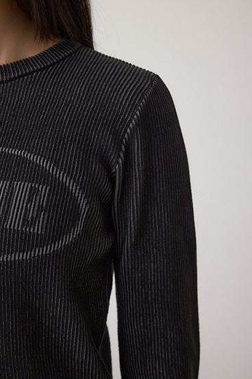 ジャガードロゴリブトップス 詳細画像