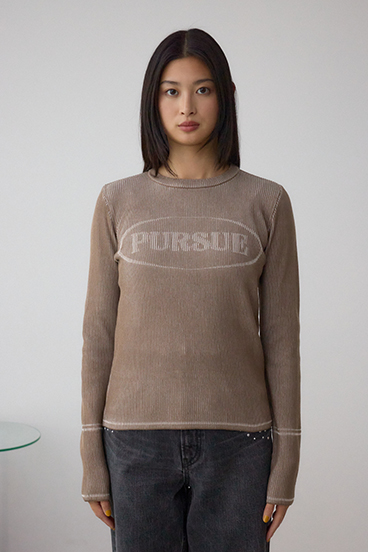 ジャガードロゴリブトップス 詳細画像