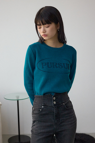 ジャガードロゴリブトップス 詳細画像