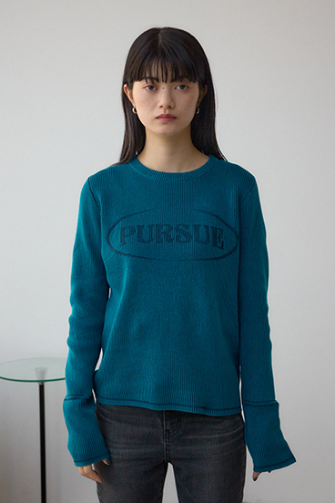 ジャガードロゴリブトップス 詳細画像