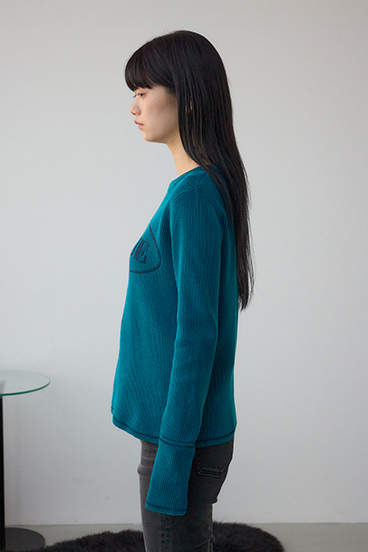 ジャガードロゴリブトップス 詳細画像