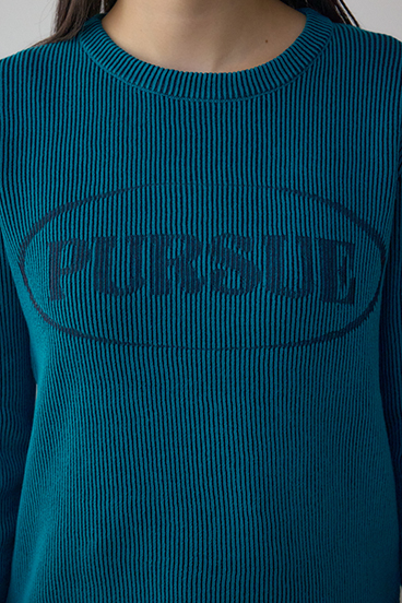 ジャガードロゴリブトップス 詳細画像