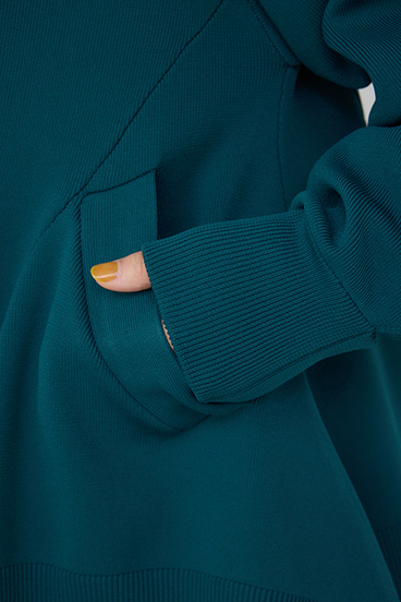 【PLUS】レイヤードペプラムニットカーディガン 詳細画像