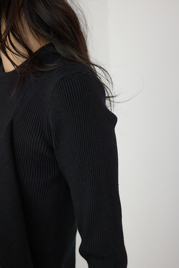 【PLUS】アシンメトリードレープニット 詳細画像