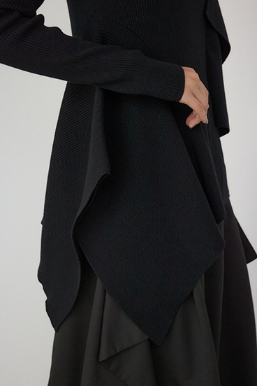 【PLUS】アシンメトリードレープニット 詳細画像