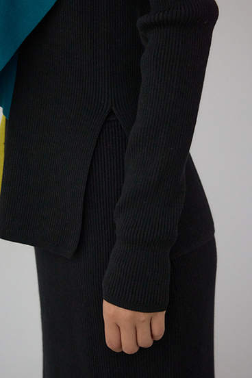 【PLUS】アシンメトリードレープニット 詳細画像