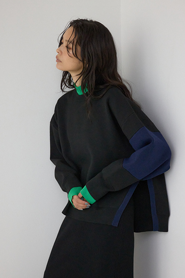 【PLUS】レイヤードライクブロッキングプルオーバー 詳細画像