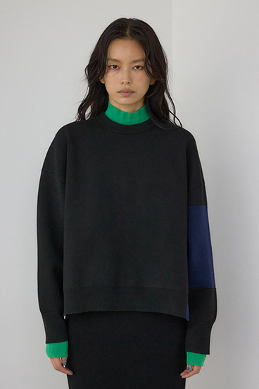 【PLUS】レイヤードライクブロッキングプルオーバー 詳細画像