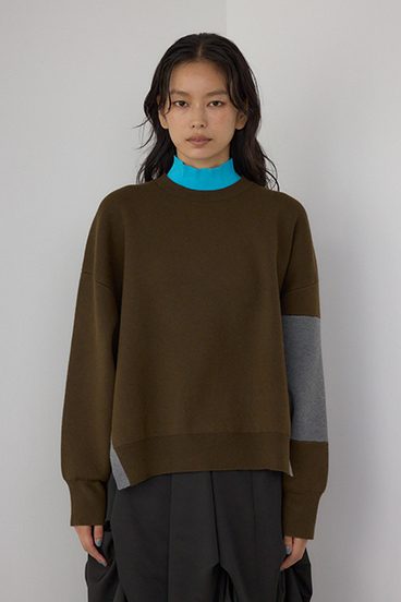 【PLUS】レイヤードライクブロッキングプルオーバー 詳細画像