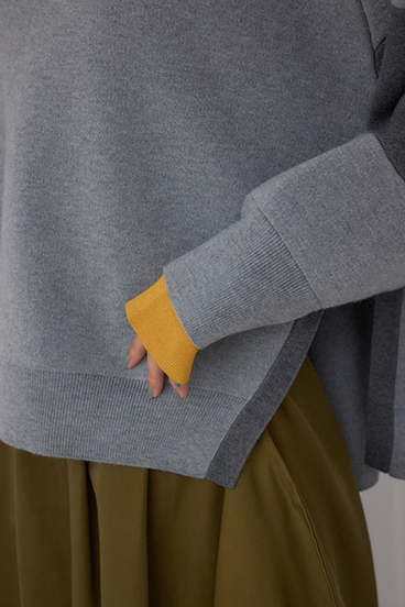 【PLUS】レイヤードライクブロッキングプルオーバー 詳細画像