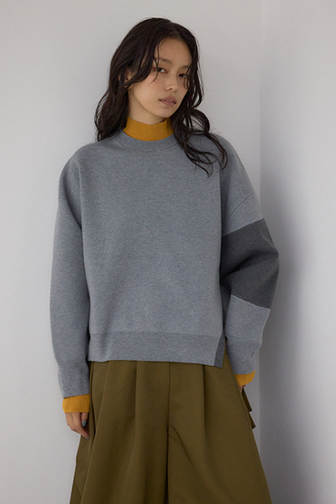 【PLUS】レイヤードライクブロッキングプルオーバー 詳細画像