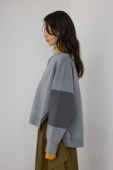 【PLUS】レイヤードライクブロッキングプルオーバー 詳細画像