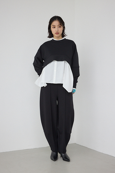 【PLUS】ダンボールフレアショートトップス 詳細画像