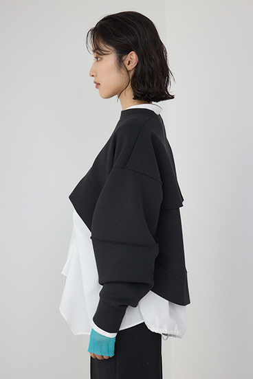 【PLUS】ダンボールフレアショートトップス 詳細画像