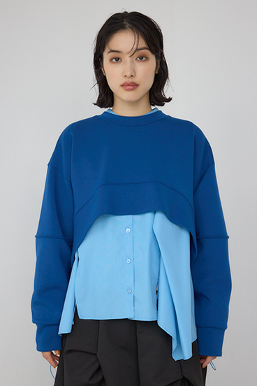 【PLUS】ダンボールフレアショートトップス 詳細画像