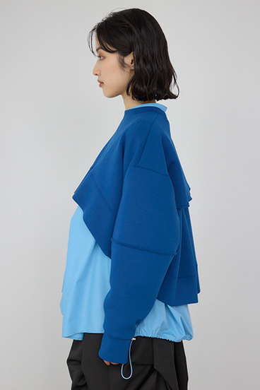 【PLUS】ダンボールフレアショートトップス 詳細画像