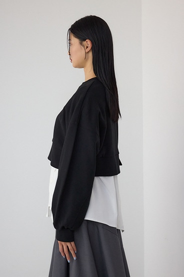 【PLUS】 レイヤードクロップドプルオーバー 詳細画像