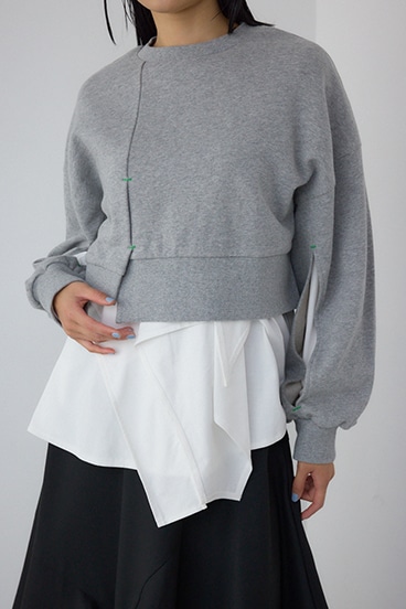 【PLUS】 レイヤードクロップドプルオーバー