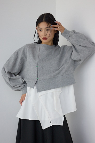 【PLUS】 レイヤードクロップドプルオーバー