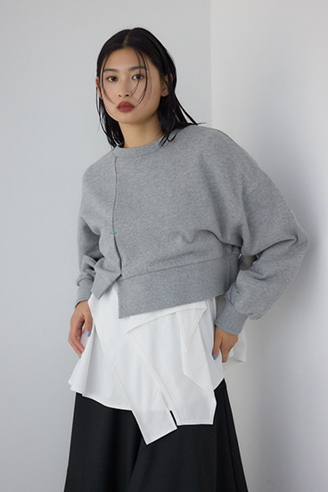 【PLUS】 レイヤードクロップドプルオーバー 詳細画像