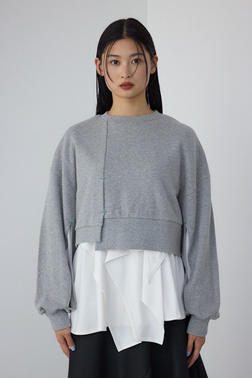 【PLUS】 レイヤードクロップドプルオーバー 詳細画像