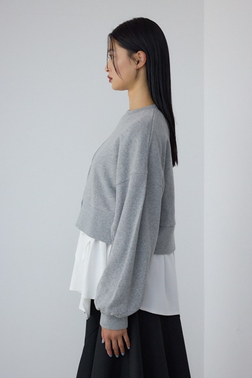【PLUS】 レイヤードクロップドプルオーバー 詳細画像