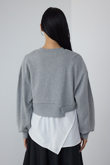 【PLUS】 レイヤードクロップドプルオーバー 詳細画像