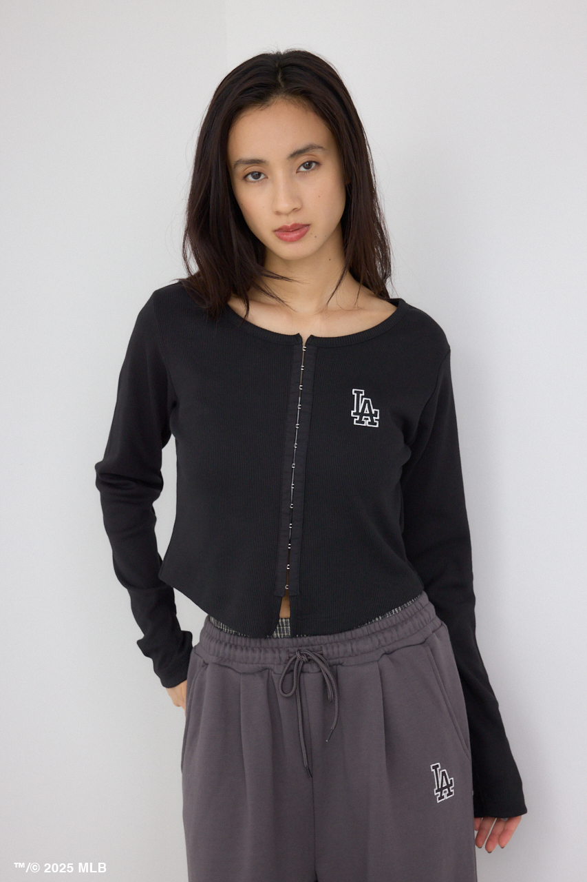ロンスプ　フロントジップ　グリーン　M ML L SLY | DUAL COLOR FRONT ZIP KNIT トップス (ニット ) |SHEL