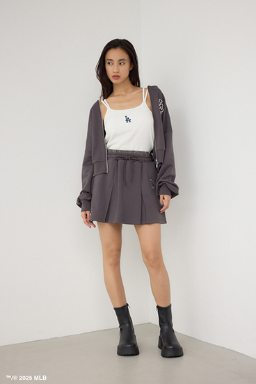 【MLB】ダブルウエストプリーツミニスカート 詳細画像