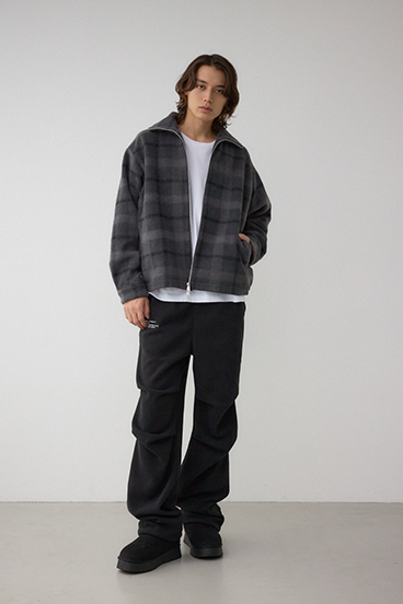 起毛スタンドカラージップアップブルゾン 詳細画像