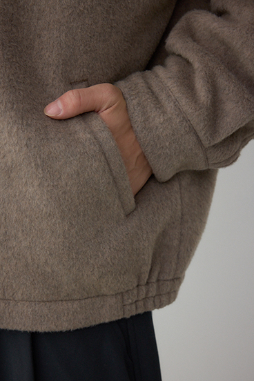 起毛スタンドカラージップアップブルゾン 詳細画像