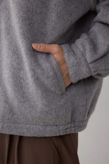 起毛スタンドカラージップアップブルゾン 詳細画像