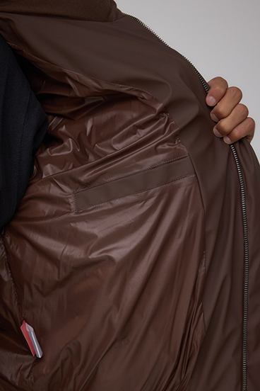 ソリッド中綿ハイネックブルゾン 詳細画像