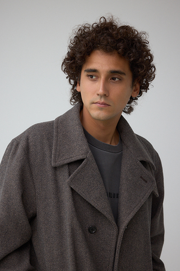 ウール混ステンカラーコート