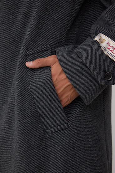 ウール混ステンカラーコート 詳細画像