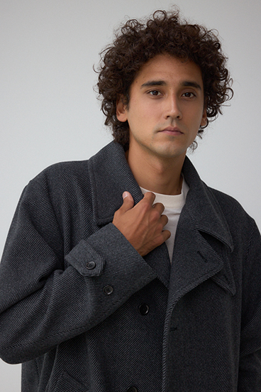 ウール混ステンカラーコート