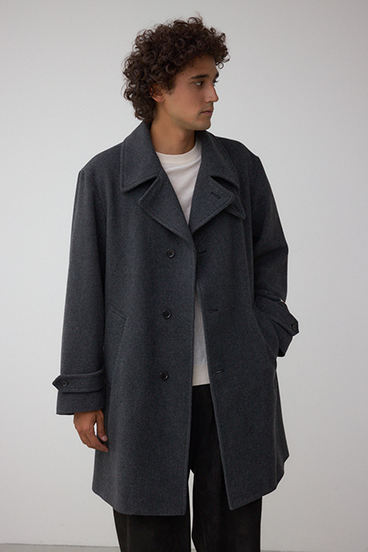ウール混ステンカラーコート 詳細画像