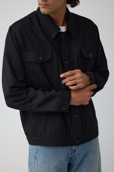 ネップ入りシャツブルゾン