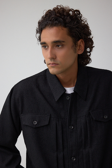 ネップ入りシャツブルゾン