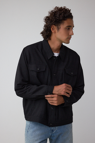 ネップ入りシャツブルゾン 詳細画像