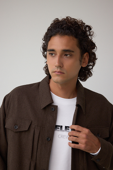 ネップ入りシャツブルゾン