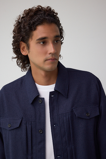 ネップ入りシャツブルゾン