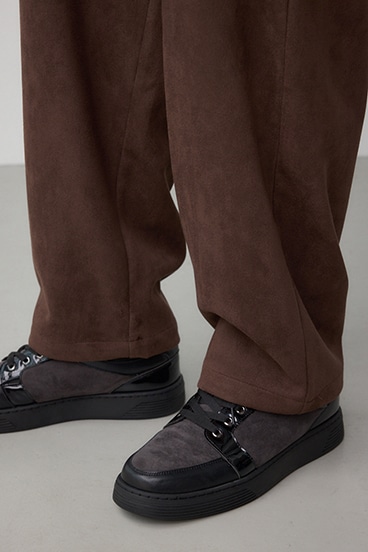 フェイクスエードタックパンツ 詳細画像